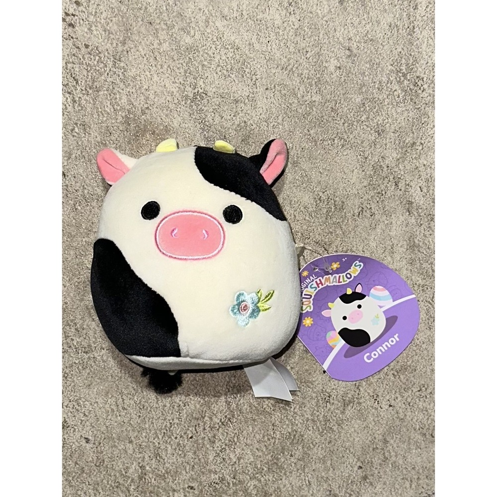 Original Squishmallows CONNER the 2024 EASTER COW 4.5"‎ PLUSH** NWT
